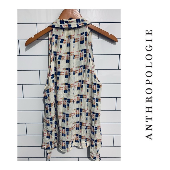 Anthropologie Maeve lipstick print Top 6 - Picture 4 of 5
